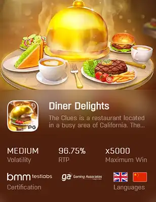 ทดลองเล่นสล็อต DINER DELIGHTS เว็บตรง ปลอดภัย ถอนได้ชัวร์