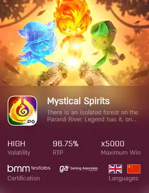 ทดลองเล่นสล็อต MYSTICAL SPIRITS เว็บพนัน ฝากขั้นต่ำ 1 บาท