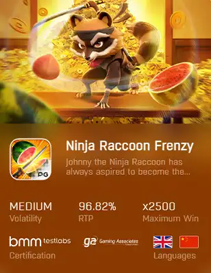 ทดลองเล่นสล็อต NINJA RACCOON FRENZY เว็บพนัน ฝากขั้นต่ำ 1 บาท