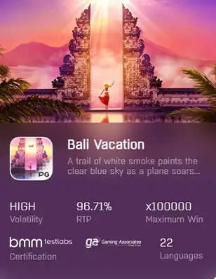 ทดลองเล่นสล็อต BALI VACATION เว็บตรงฝากถอนไม่มีขั้นต่ำ