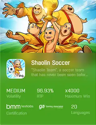 ทดลองเล่นสล็อต SHAOLIN SOCCER สล็อตพีจี